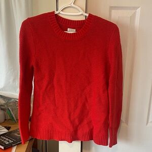 J. Crew Vibrant Red Crew Neck Sweater